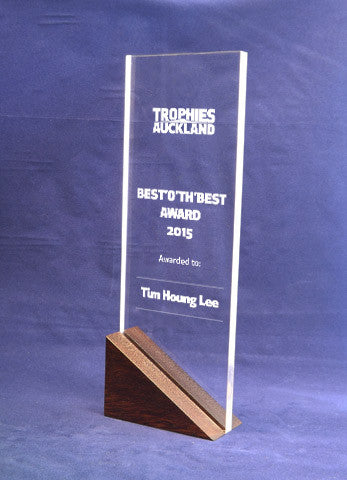 Mahogany tower - Acrylic and Wood Trophy