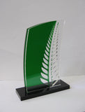 Silver fern acrylic trophy